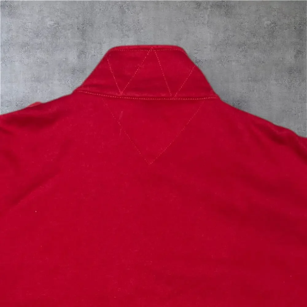 Vintage Tommy Hilfiger Men’s L Corduroy Collar Fleece Lined Red Windbreaker Y2K